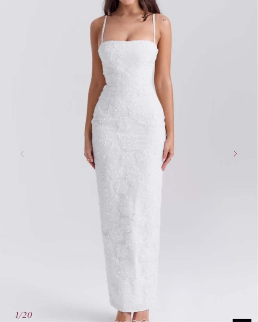 House of CB Eva Floor Length Dress - XS
white